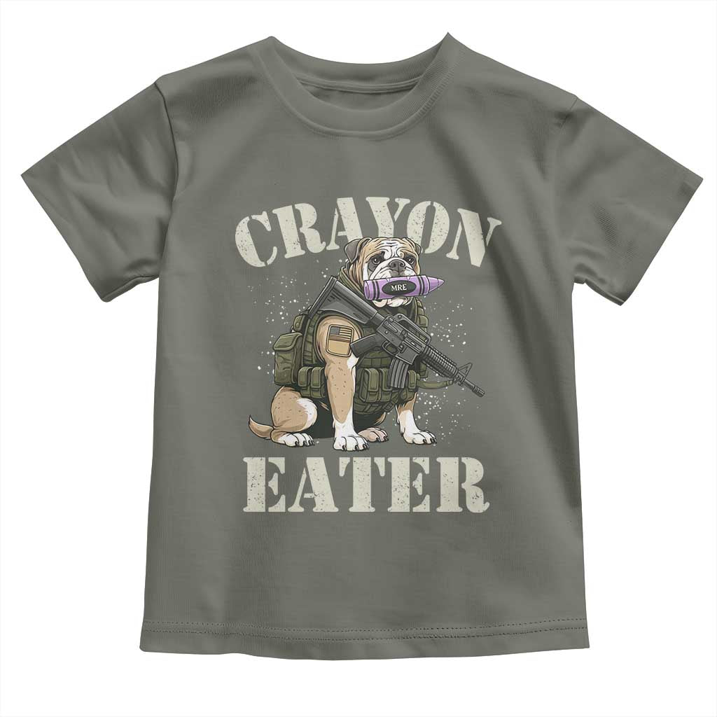 Funny Crayon Eater Toddler T Shirt Military Corps Proud Marine Soldier TS11 Military Green Print Your Wear