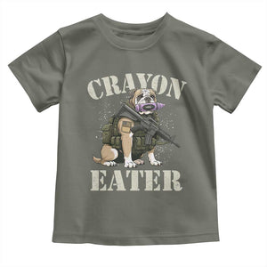 Funny Crayon Eater Toddler T Shirt Military Corps Proud Marine Soldier TS11 Military Green Print Your Wear