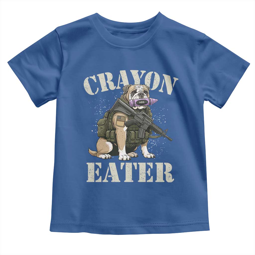 Funny Crayon Eater Toddler T Shirt Military Corps Proud Marine Soldier TS11 Royal Blue Print Your Wear