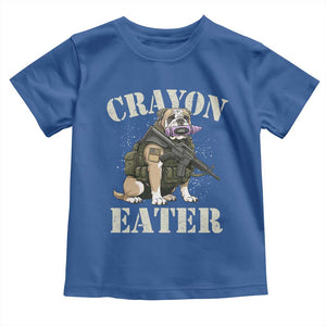 Funny Crayon Eater Toddler T Shirt Military Corps Proud Marine Soldier TS11 Royal Blue Print Your Wear