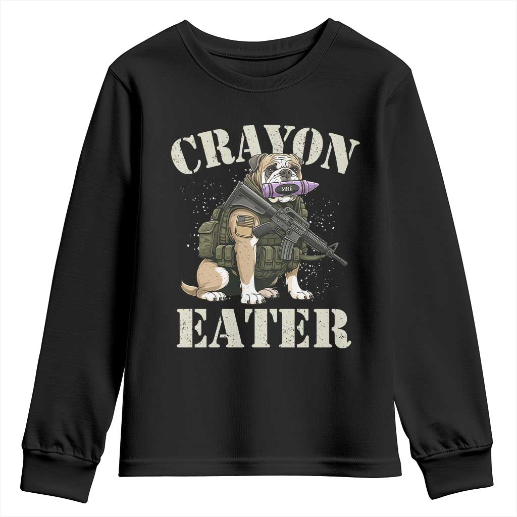 Funny Crayon Eater Youth Sweatshirt Military Corps Proud Marine Soldier TS11 Black Print Your Wear