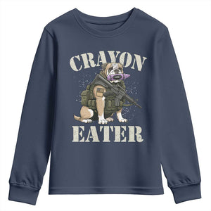 Funny Crayon Eater Youth Sweatshirt Military Corps Proud Marine Soldier TS11 Navy Print Your Wear