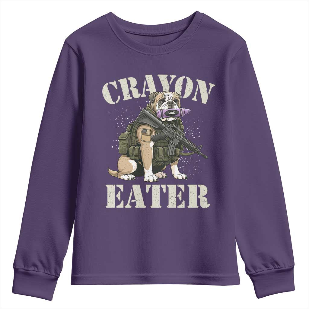 Funny Crayon Eater Youth Sweatshirt Military Corps Proud Marine Soldier TS11 Purple Print Your Wear
