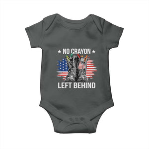 No Crayon Left Behind Baby Onesie Corps Squad Military Our Marine Troop Combat Boots TS11 Dark Heather Print Your Wear