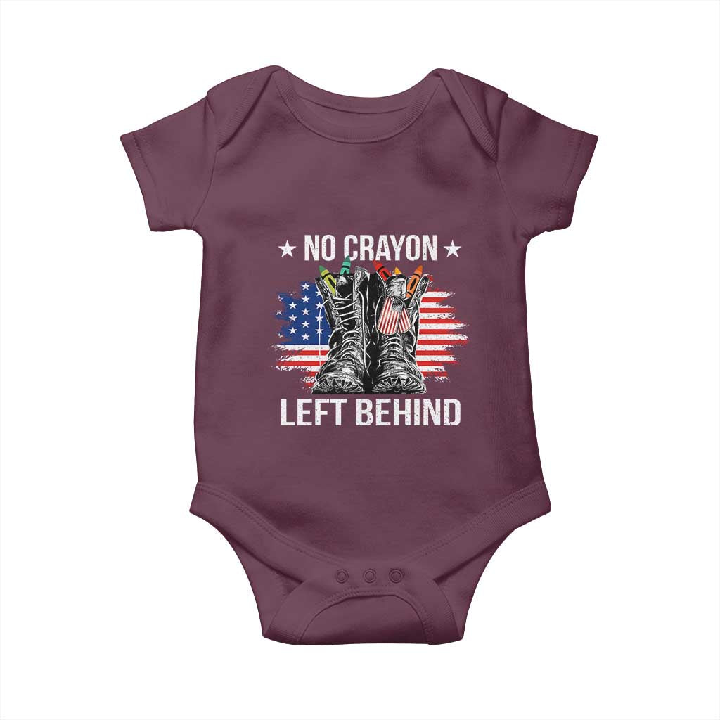 No Crayon Left Behind Baby Onesie Corps Squad Military Our Marine Troop Combat Boots TS11 Maroon Print Your Wear