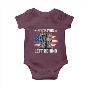 No Crayon Left Behind Baby Onesie Corps Squad Military Our Marine Troop Combat Boots TS11 Maroon Print Your Wear
