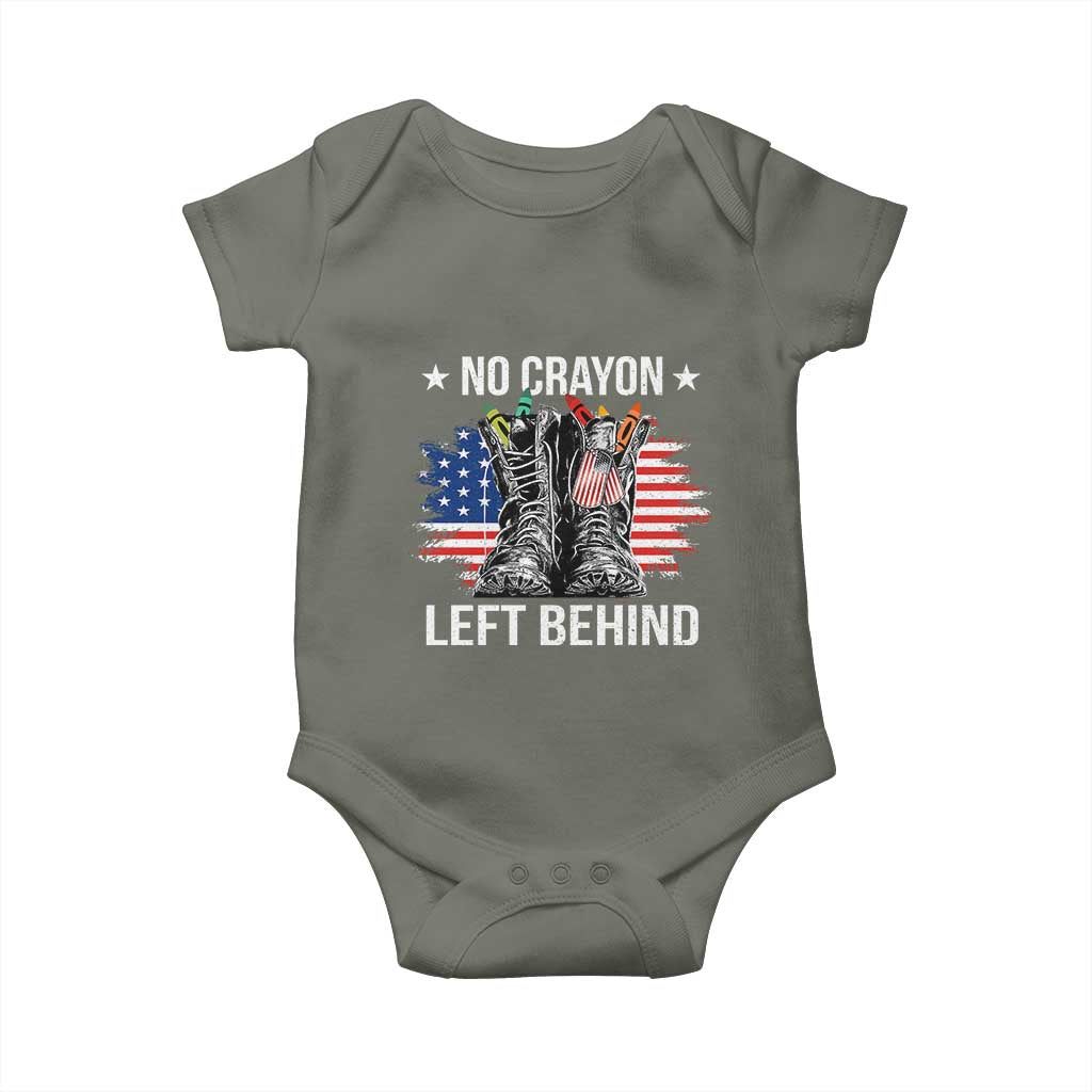 No Crayon Left Behind Baby Onesie Corps Squad Military Our Marine Troop Combat Boots TS11 Military Green Print Your Wear