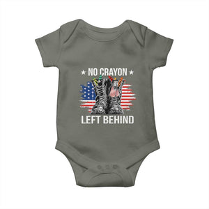 No Crayon Left Behind Baby Onesie Corps Squad Military Our Marine Troop Combat Boots TS11 Military Green Print Your Wear