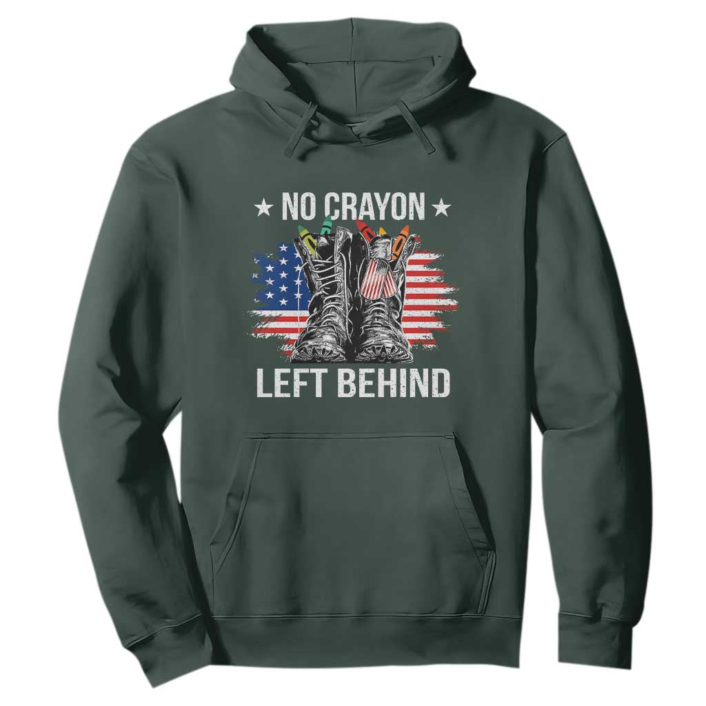 No Crayon Left Behind Hoodie Corps Squad Military Our Marine Troop Combat Boots TS11 Dark Forest Green Print Your Wear