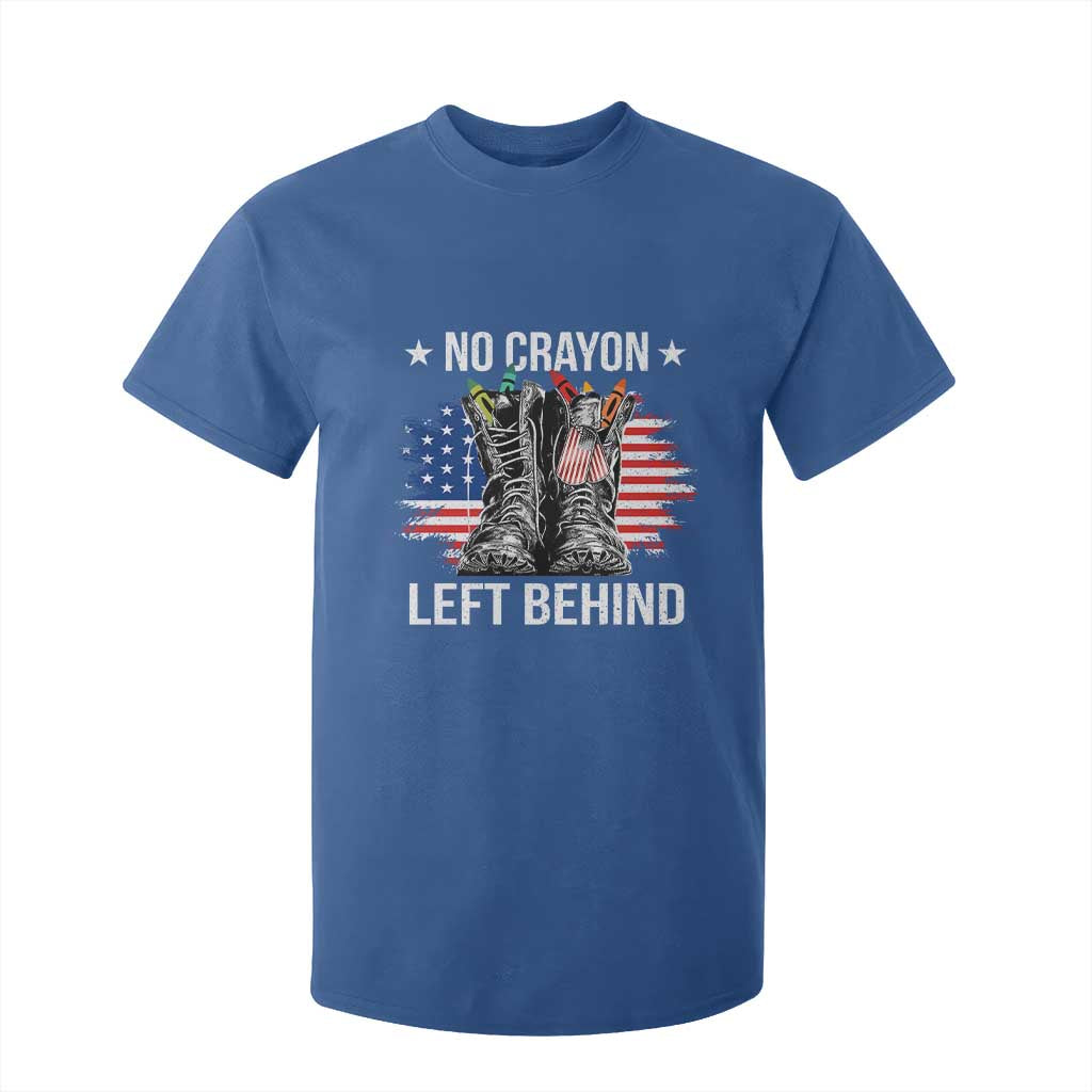 No Crayon Left Behind T Shirt For Kid Corps Squad Military Our Marine Troop Combat Boots TS11 Royal Blue Print Your Wear