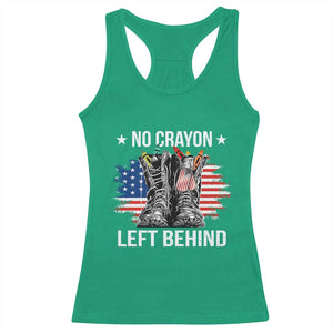No Crayon Left Behind Racerback Tank Top Corps Squad Military Our Marine Troop Combat Boots TS11 Irish Green Print Your Wear