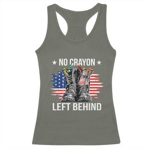 No Crayon Left Behind Racerback Tank Top Corps Squad Military Our Marine Troop Combat Boots TS11 Military Green Print Your Wear