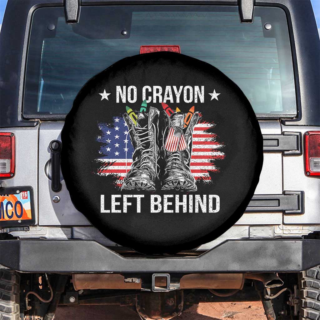 No Crayon Left Behind Spare Tire Cover Corps Squad Military Our Marine Troop Combat Boots TS11 No hole Black Print Your Wear