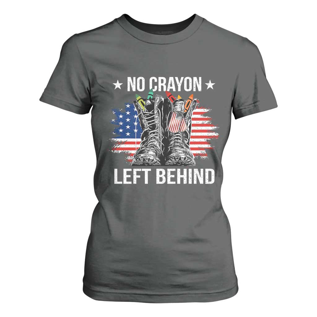 No Crayon Left Behind T Shirt For Women Corps Squad Military Our Marine Troop Combat Boots TS11 Dark Heather Print Your Wear