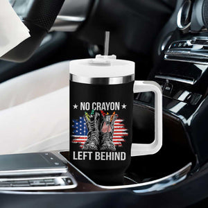 No Crayon Left Behind Tumbler With Handle Corps Squad Military Our Marine Troop Combat Boots TS11 Print Your Wear