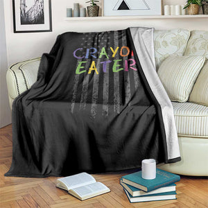 Funny Marine Military Veteran Throw Blanket Crayon Eater American Flag TS11 Print Your Wear