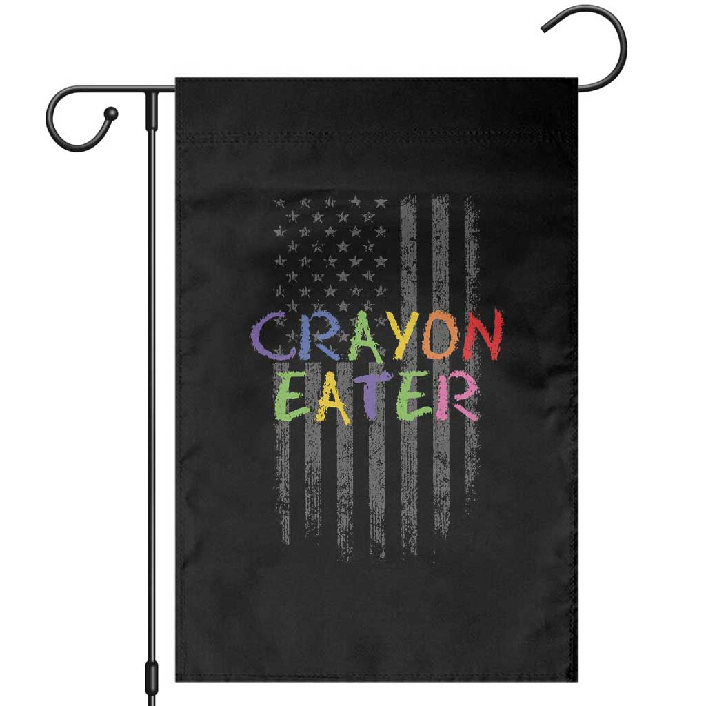 Funny Marine Military Veteran Garden Flag Crayon Eater American Flag TS11 Black Print Your Wear