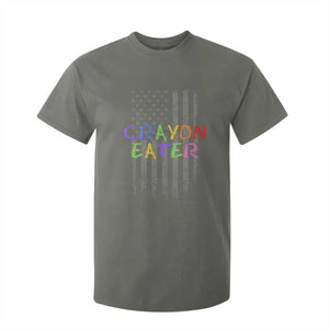 Funny Marine Military Veteran T Shirt For Kid Crayon Eater American Flag TS11 Military Green Print Your Wear