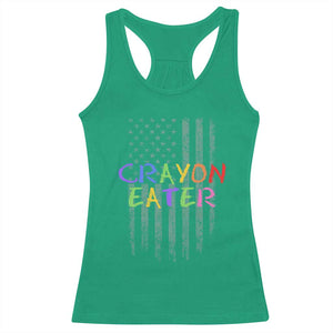 Funny Marine Military Veteran Racerback Tank Top Crayon Eater American Flag TS11 Irish Green Print Your Wear