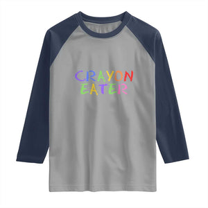Funny Marine Military Veteran Raglan Shirt Crayon Eater American Flag TS11 Sport Gray Navy Print Your Wear