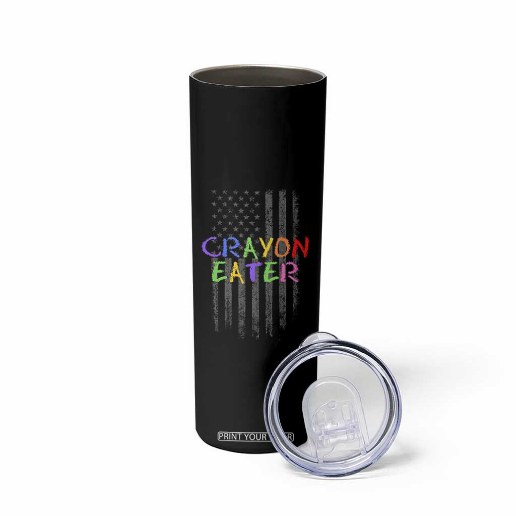 Funny Marine Military Veteran Skinny Tumbler Crayon Eater American Flag TS11 Print Your Wear