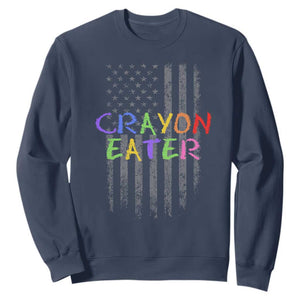 Funny Marine Military Veteran Sweatshirt Crayon Eater American Flag TS11 Navy Print Your Wear