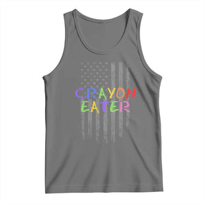 Funny Marine Military Veteran Tank Top Crayon Eater American Flag TS11 Black Heather Print Your Wear