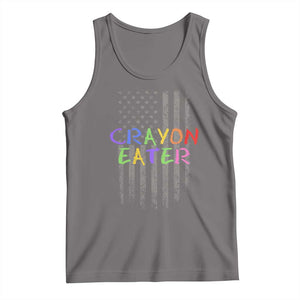Funny Marine Military Veteran Tank Top Crayon Eater American Flag TS11 Deep Heather Print Your Wear