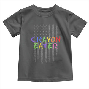 Funny Marine Military Veteran Toddler T Shirt Crayon Eater American Flag TS11 Dark Heather Print Your Wear