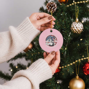 Never Underestimate A Women Who Is Also A Veteran Ceramic Ornament Female Veteran TS11 1pc Light Pink Print Your Wear