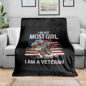 I Am Not Most Girl I Am A Veteran Throw Blanket Female Veteran Combat Boots TS11 Print Your Wear