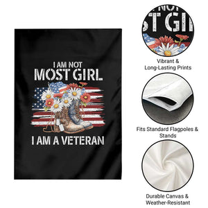 I Am Not Most Girl I Am A Veteran Garden Flag Female Veteran Combat Boots - Print Your Wear