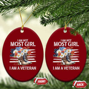 I Am Not Most Girl I Am A Veteran Ceramic Ornament Female Veteran Combat Boots TS11 Print Your Wear
