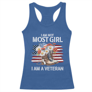 I Am Not Most Girl I Am A Veteran Racerback Tank Top Female Veteran Combat Boots - Print Your Wear