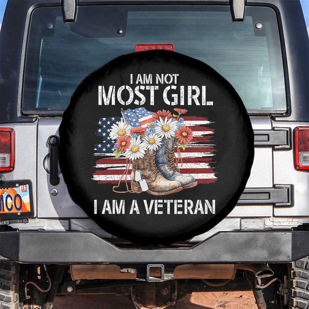 I Am Not Most Girl I Am A Veteran Spare Tire Cover Female Veteran Combat Boots TS11 No hole Black Print Your Wear