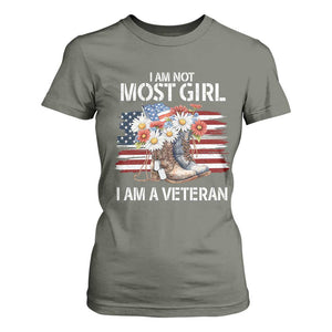 I Am Not Most Girl I Am A Veteran T Shirt For Women Female Veteran Combat Boots - Print Your Wear