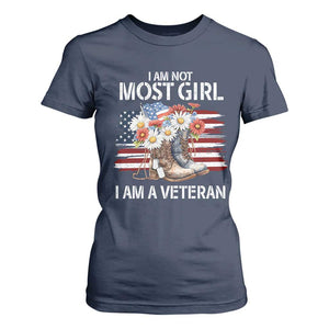 I Am Not Most Girl I Am A Veteran T Shirt For Women Female Veteran Combat Boots - Print Your Wear