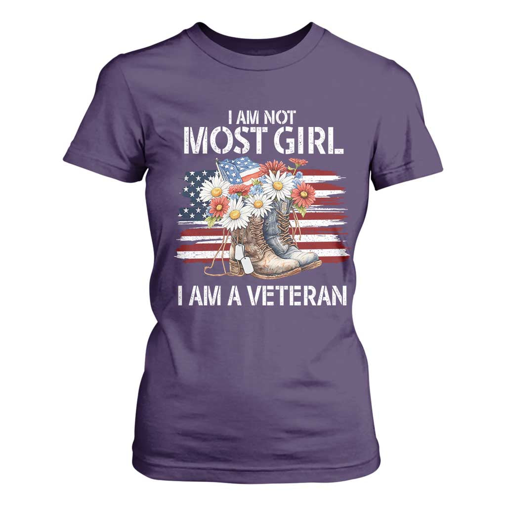 I Am Not Most Girl I Am A Veteran T Shirt For Women Female Veteran Combat Boots TS11 Purple Print Your Wear