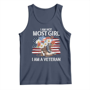 I Am Not Most Girl I Am A Veteran Tank Top Female Veteran Combat Boots TS11 Navy Print Your Wear