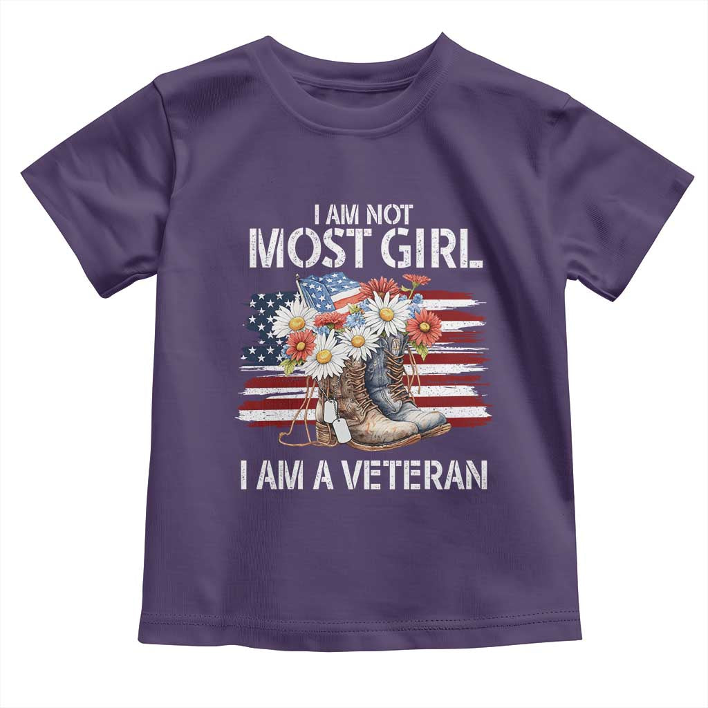 I Am Not Most Girl I Am A Veteran Toddler T Shirt Female Veteran Combat Boots TS11 Purple Print Your Wear