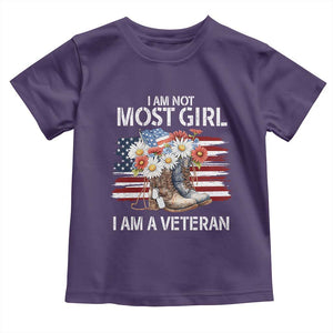 I Am Not Most Girl I Am A Veteran Toddler T Shirt Female Veteran Combat Boots - Print Your Wear
