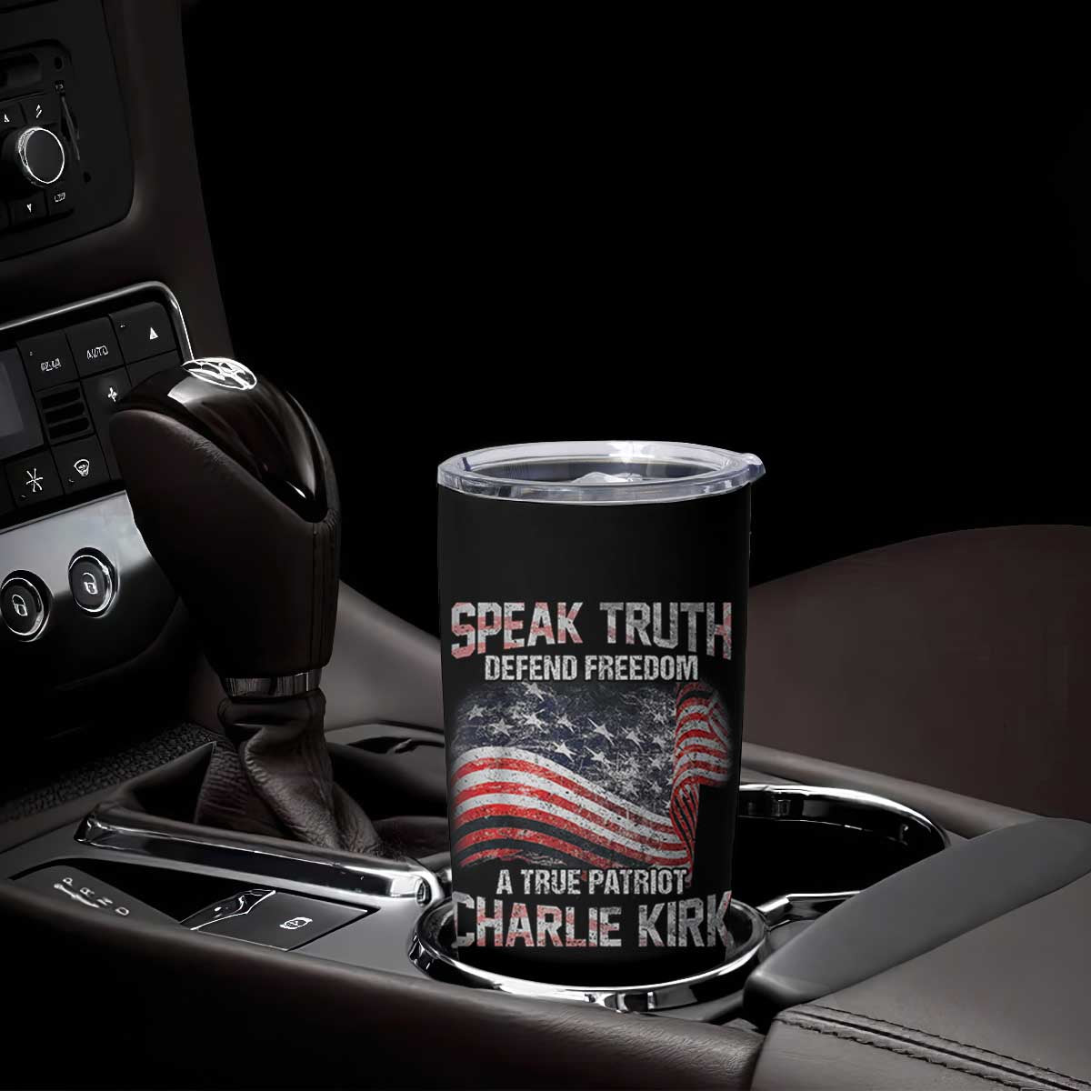 Speak Truth Defend Freedom A True Patriot Charlie Kirk Tumbler Cup Vintage American Flag TS11 Print Your Wear