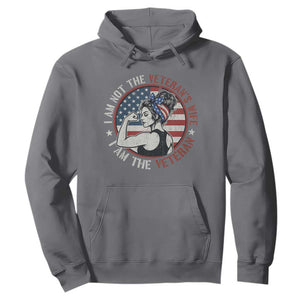 I Am Not The Veterans Wife I Am The Veteran Hoodie Female Veteran TS11 Charcoal Print Your Wear