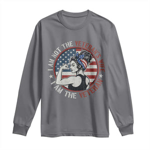 I Am Not The Veterans Wife I Am The Veteran Long Sleeve Shirt Female Veteran TS11 Charcoal Print Your Wear