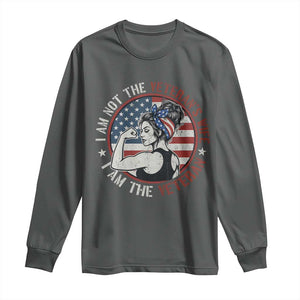 I Am Not The Veterans Wife I Am The Veteran Long Sleeve Shirt Female Veteran TS11 Dark Heather Print Your Wear