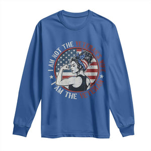 I Am Not The Veterans Wife I Am The Veteran Long Sleeve Shirt Female Veteran TS11 Royal Blue Print Your Wear