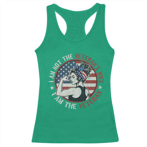 I Am Not The Veterans Wife I Am The Veteran Racerback Tank Top Female Veteran TS11 Irish Green Print Your Wear