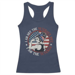 I Am Not The Veterans Wife I Am The Veteran Racerback Tank Top Female Veteran TS11 Navy Print Your Wear