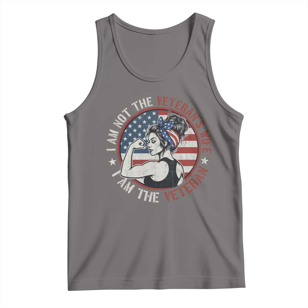 I Am Not The Veterans Wife I Am The Veteran Tank Top Female Veteran TS11 Deep Heather Print Your Wear