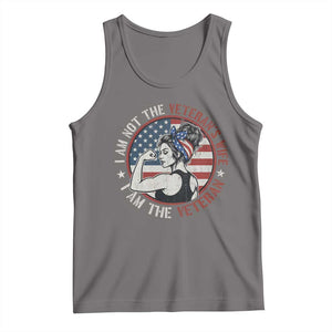 I Am Not The Veterans Wife I Am The Veteran Tank Top Female Veteran TS11 Deep Heather Print Your Wear